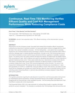 Cover from Power_WP SponsorshipXylem TSS Monitoring-Coal Ash WP-Mar 2019