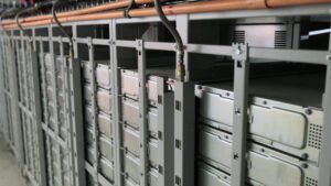 Moss Landing battery racks - back view
