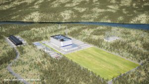 Rendering of the BWRX-300 Small Modular Reactor proposed for TVA’s federally owned Clinch River Nuclear Site in Oak Ridge, Tennessee. The 935-acre site, a former brownfield from the Clinch River Breeder Reactor Project, offers existing infrastructure and strategic advantages for advanced nuclear development. Source: TVA